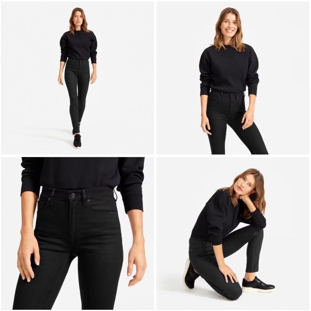 Everlane High Rise Skinny Jeans Black